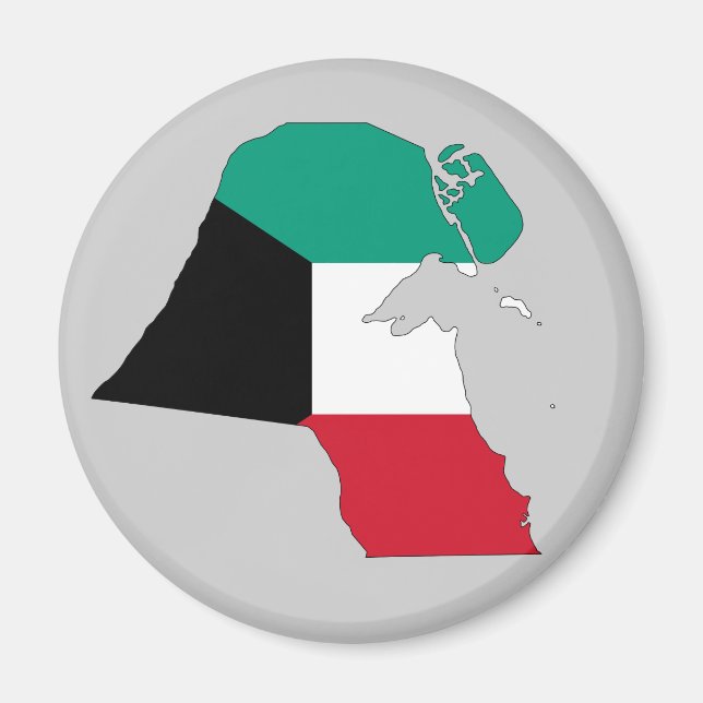 Kuwait Flag Map Magnet (Front)