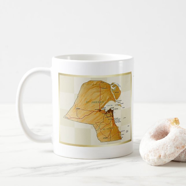 Kuwait Flag + Map Mug (With Donut)