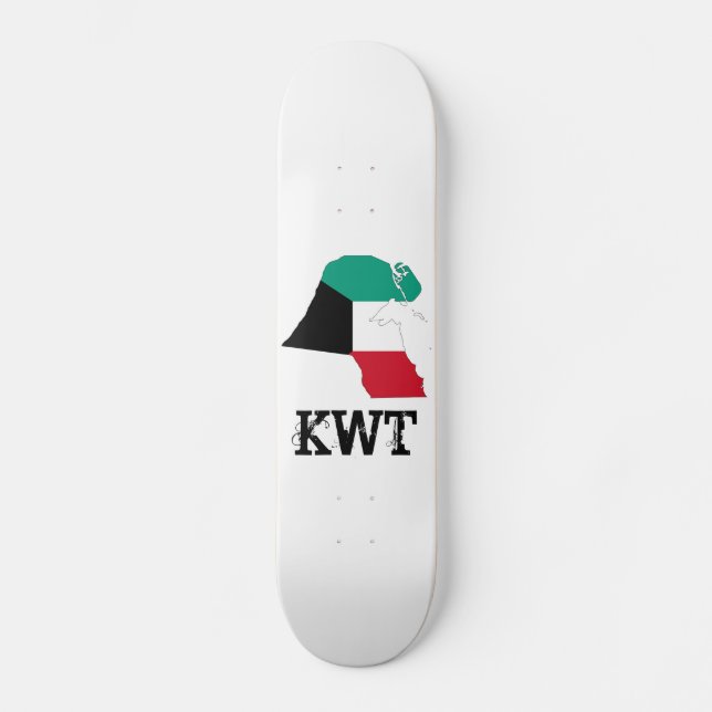 Kuwait Flag Map Skateboard Deck (Front)
