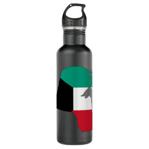 Kuwait Flag Map Stainless Steel Water Bottle