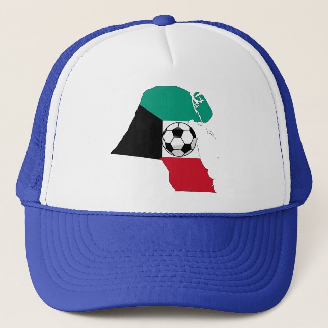 Kuwait Flag Map Trucker Hat (Front)