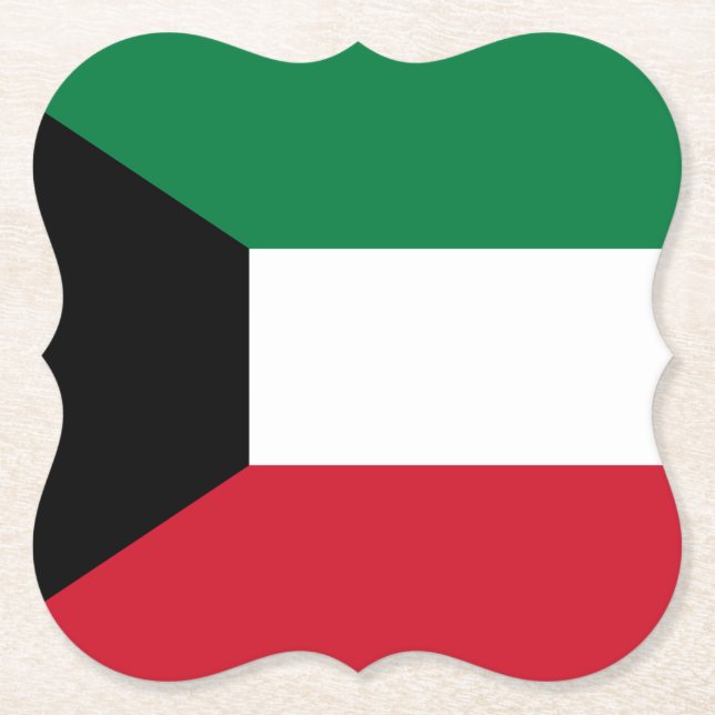 Kuwait Flag Paper Coaster (Front)