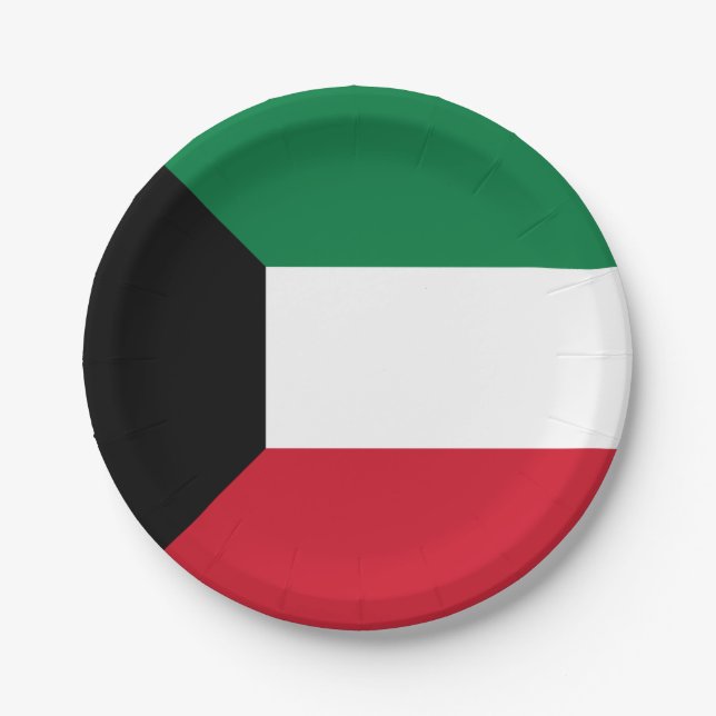 Kuwait Flag Paper Plates (Front)