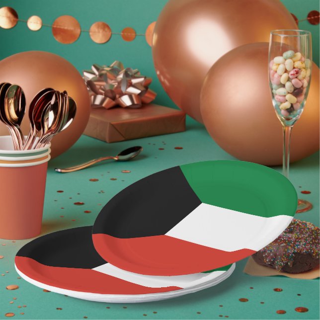 Kuwait flag paper plates (Multi)
