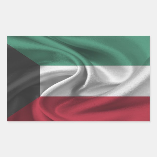 Kuwait Flag Rectangular Sticker (Front)