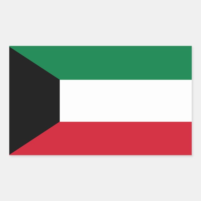 Kuwait Flag Rectangular Sticker (Front)
