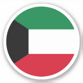 Kuwait Flag Round Sticker