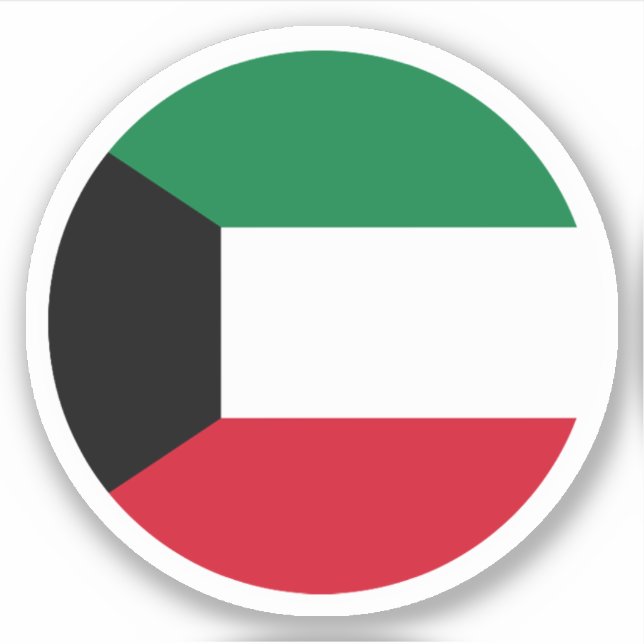 Kuwait Flag Round Sticker (Front)