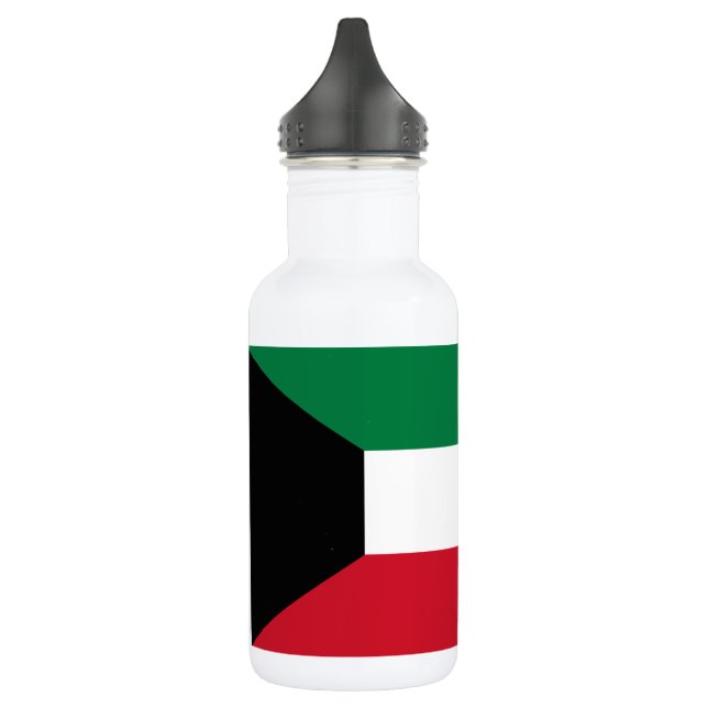 Kuwait Flag Stainless Steel Water Bottle (Left)