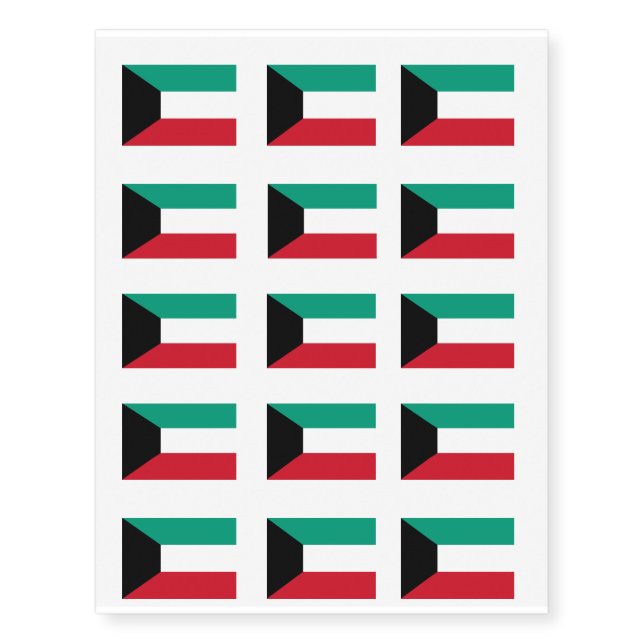 Kuwait Flag Temporary Tattoos (Front)