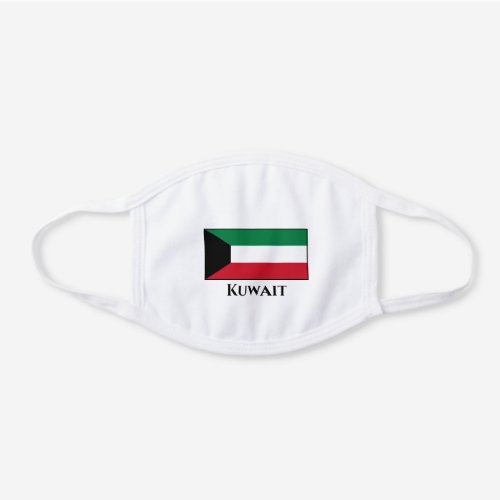 Kuwait Flag  White Cotton Face Mask