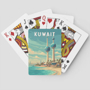 Kuwait Illustration Travel Art Vintage Poker Cards