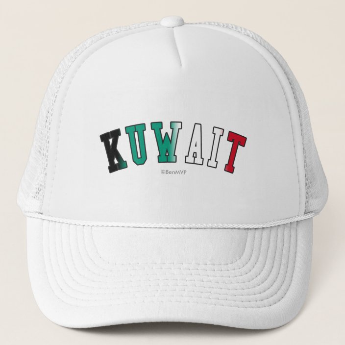 Kuwait in National Flag Colors Hat