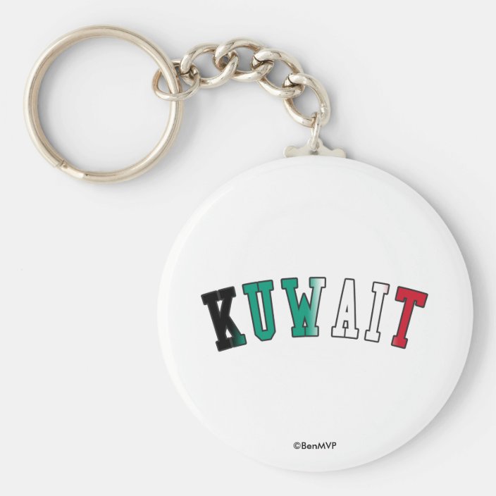 Kuwait in National Flag Colors Keychain