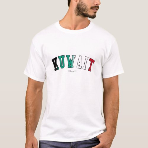 Kuwait in national flag colors T_Shirt