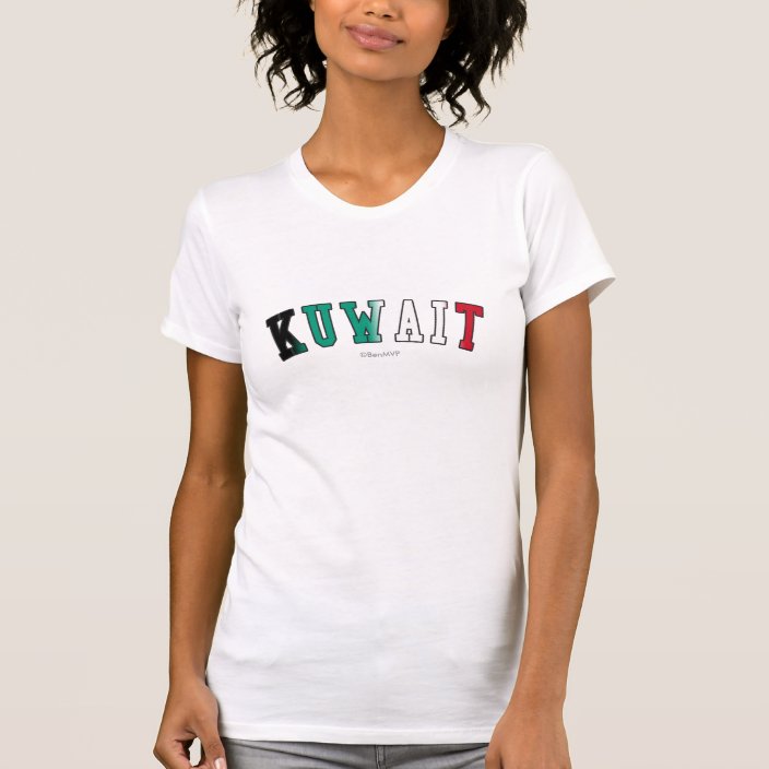 Kuwait in National Flag Colors Tee Shirt
