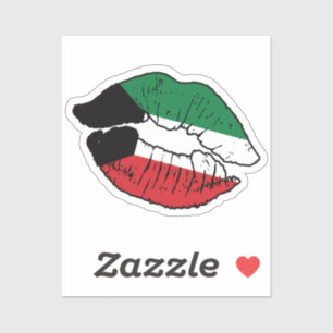 Kuwait Kuwaiti Lipstick Love Flag Sticker