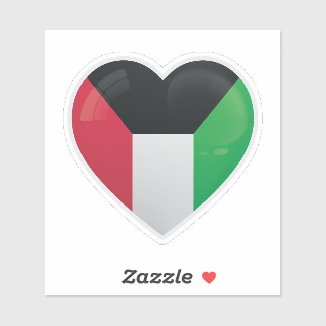 Kuwait Love Flag Sticker (Sheet)