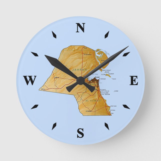 Kuwait Map Clock (Front)