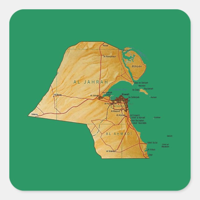 Kuwait Map Sticker (Front)