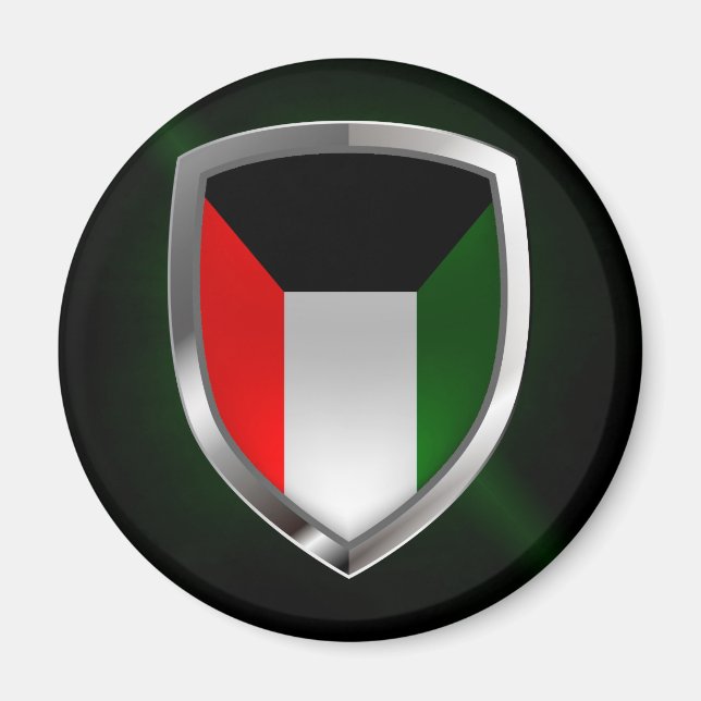 Kuwait Metallic Emblem Magnet (Front)