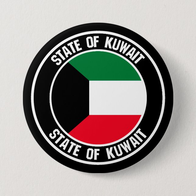 Kuwait Round Emblem Button (Front)