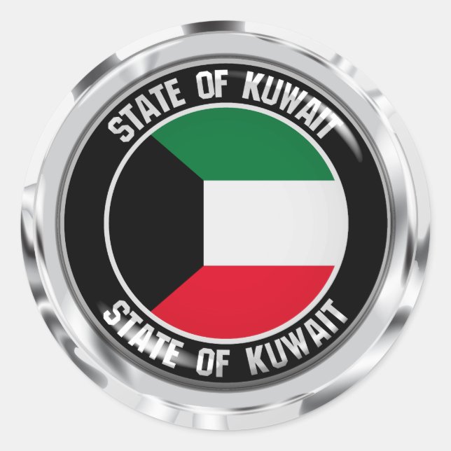 Kuwait Round Emblem Classic Round Sticker (Front)