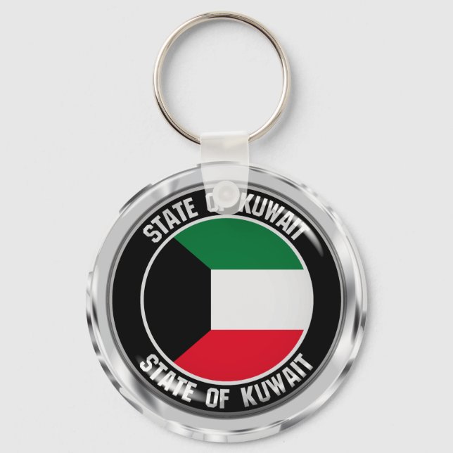 Kuwait Round Emblem Keychain (Front)