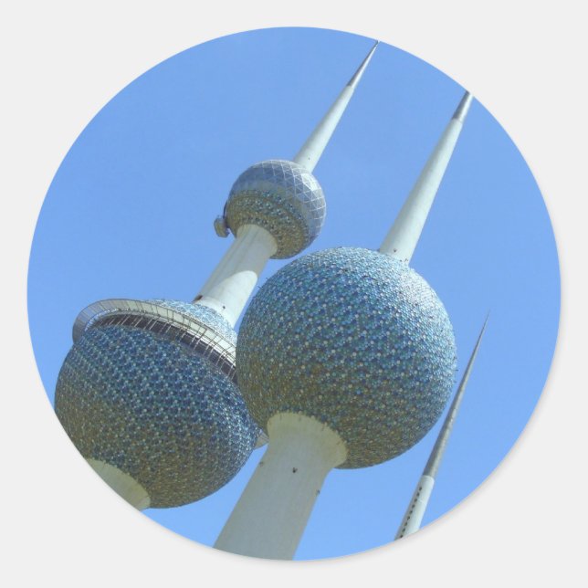 Kuwait Towers Classic Round Sticker (Front)