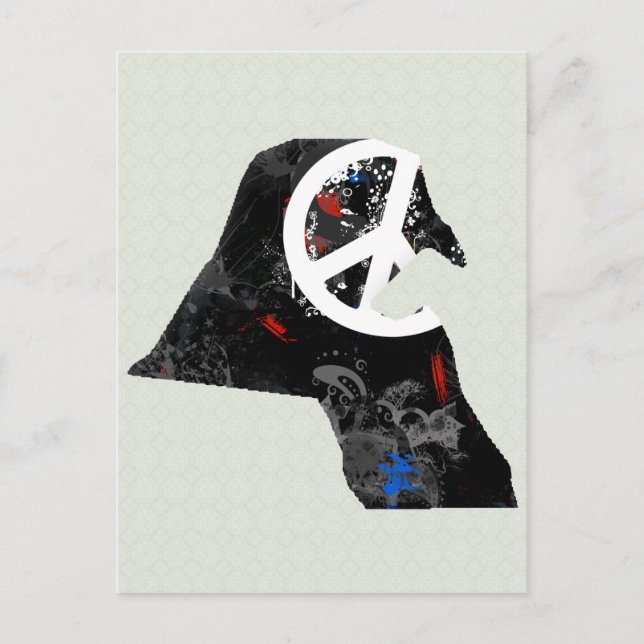 Kuwait Trendy Peace Sign with Kuwaiti map Postcard (Front)