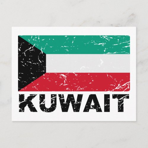 Kuwait Vintage Flag Postcard