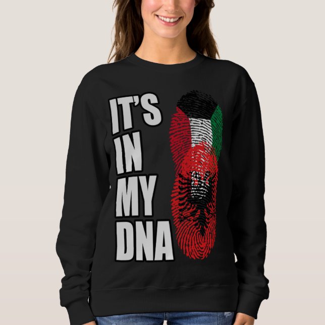 Kuwaiti And Albanian Mix DNA Heritage Flag Sweatshirt (Front)