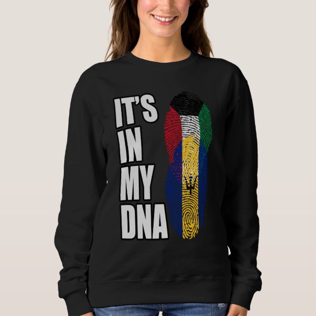 Kuwaiti And Barbadian Mix DNA Heritage Flag Sweatshirt (Front)