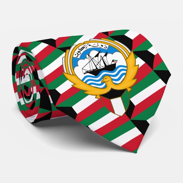 Kuwaiti Flag & Emblem, Flag of Kuwait Neck Tie (Rolled)