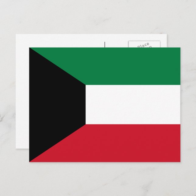 Kuwaiti Flag, Flag of Kuwait Postcard (Front/Back)