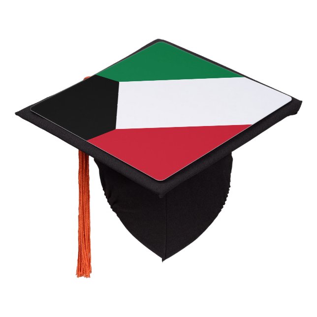 Kuwaiti flag graduation cap topper (Angled)