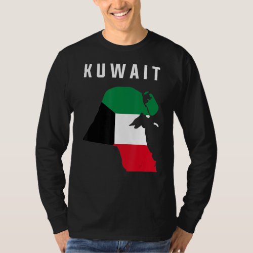 Kuwaiti Flag Inside Map Of Kuwait Tee