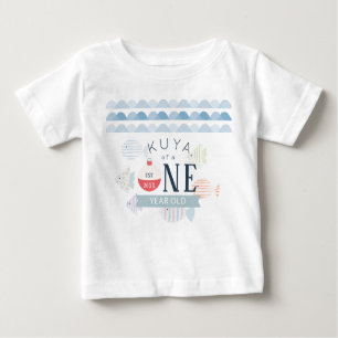 Kuya of a One Year Old Boy Fishing 1st Birthday Baby T-Shirt