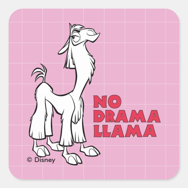 Kuzco - No Drama Llama Square Sticker (Front)