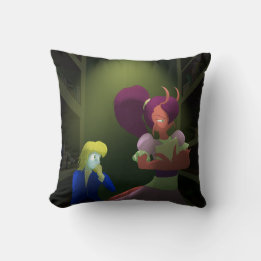 Kuzoura and Crayfish Girl Throw Pillow