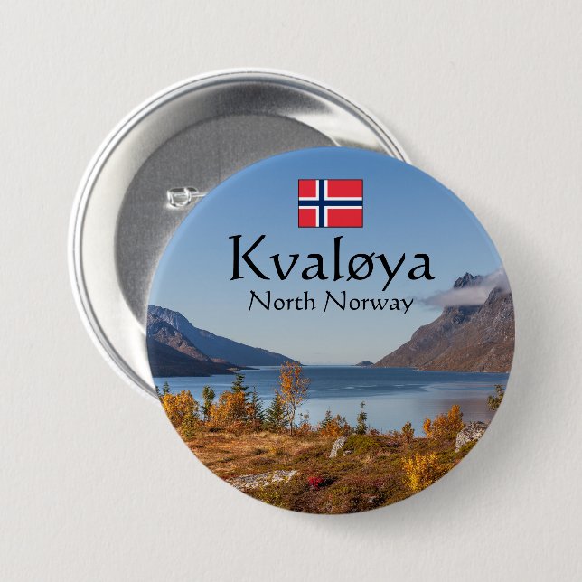 Kvaloya Island Norway Button (Front & Back)