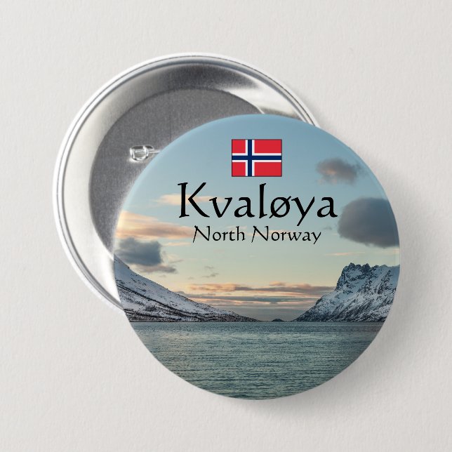 Kvaloya Island Norway Button (Front & Back)