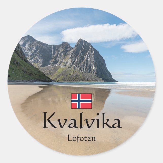Kvalvika Lofoten Norway Classic Round Sticker (Front)