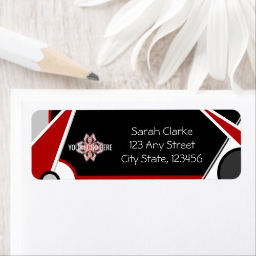 KW Black Abstract Address Labels