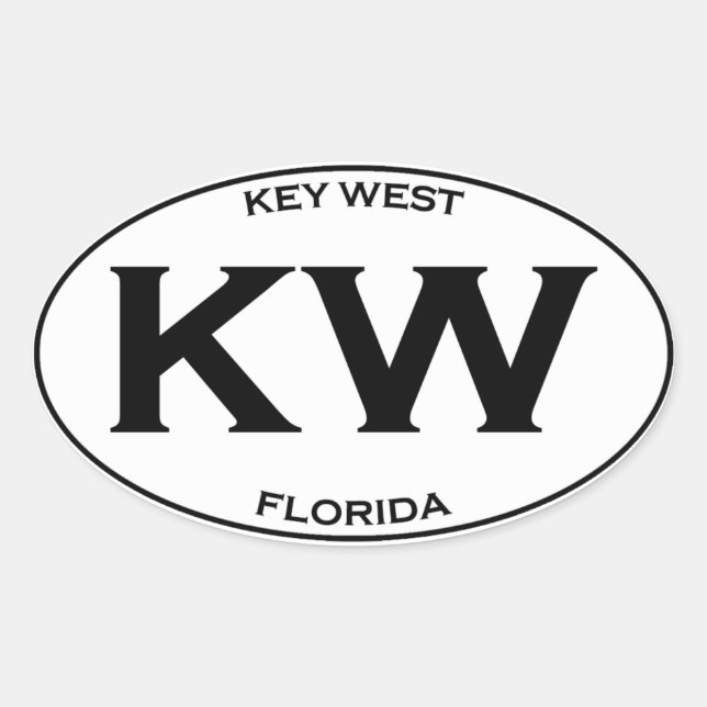 KW-Kew West Florida Oval Sticker (Front)