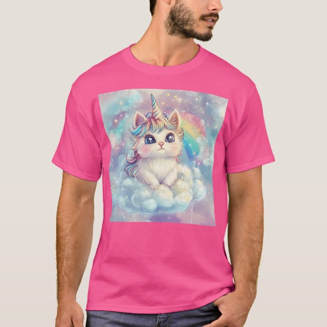 Kwaii Cat Unicorn T-Shirt (Front)