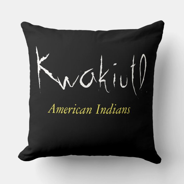 Kwakiutl American Indians tribu T-Shirt Throw Pillow (Front)