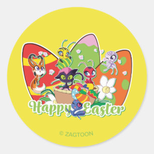 Kwamis Happy Easter Classic Round Sticker