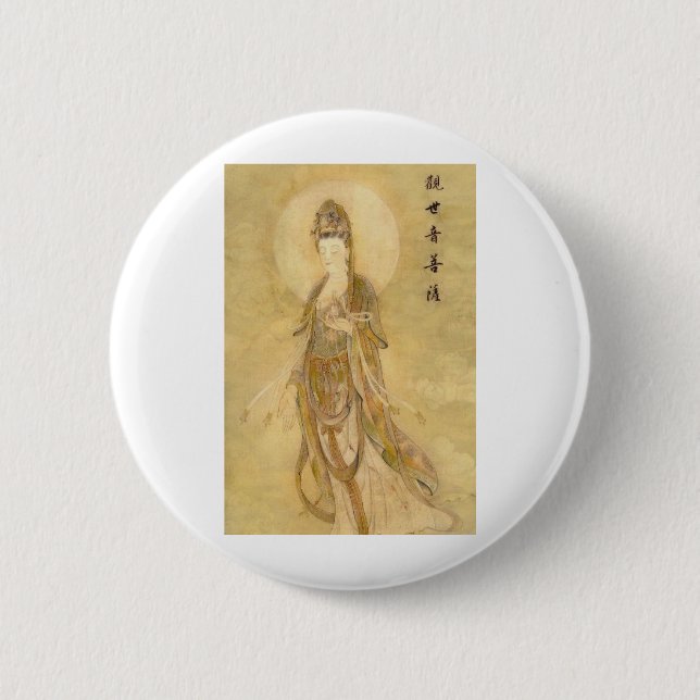 Kwan Yin The Goddess of Compassion Button (Front)