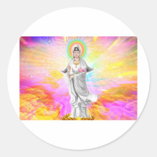 Kwan Yin The Goddess of Compassion Classic Round Sticker